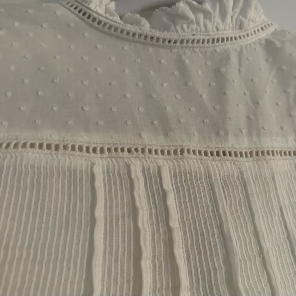 Quince Organic Textured Cotton Peasant Blouse - Picture 5 of 5